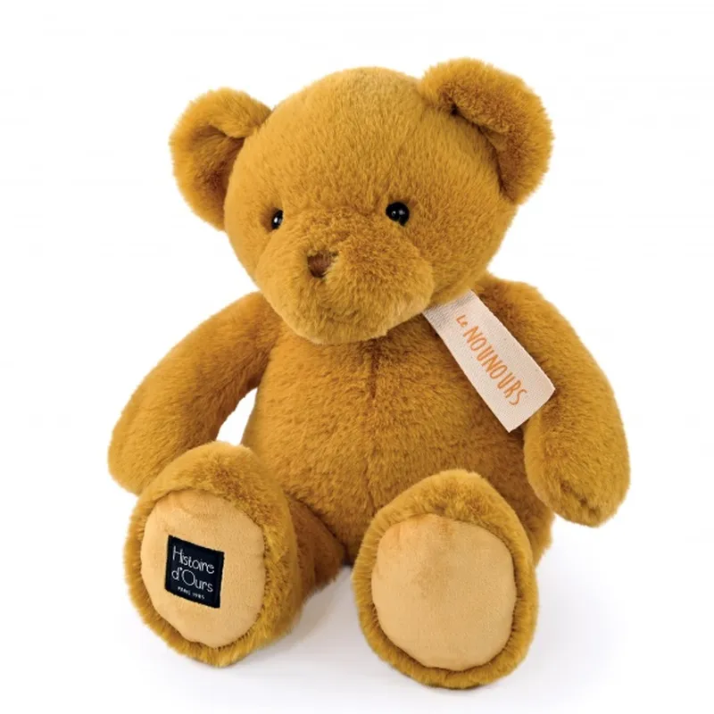 Ours en peluche jaune moutarde - LE NOUNOURS - 40 cm