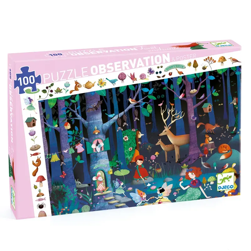 Puzzle Chercher et Trouve -La forêt enchantée - 100 pcs