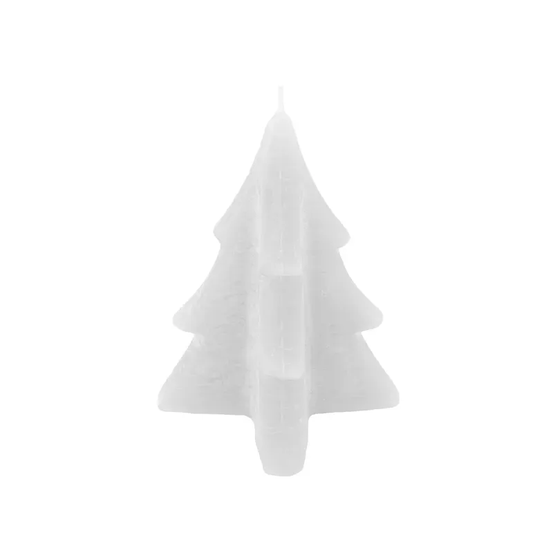 Bougie sapin de noël  M - Blanc