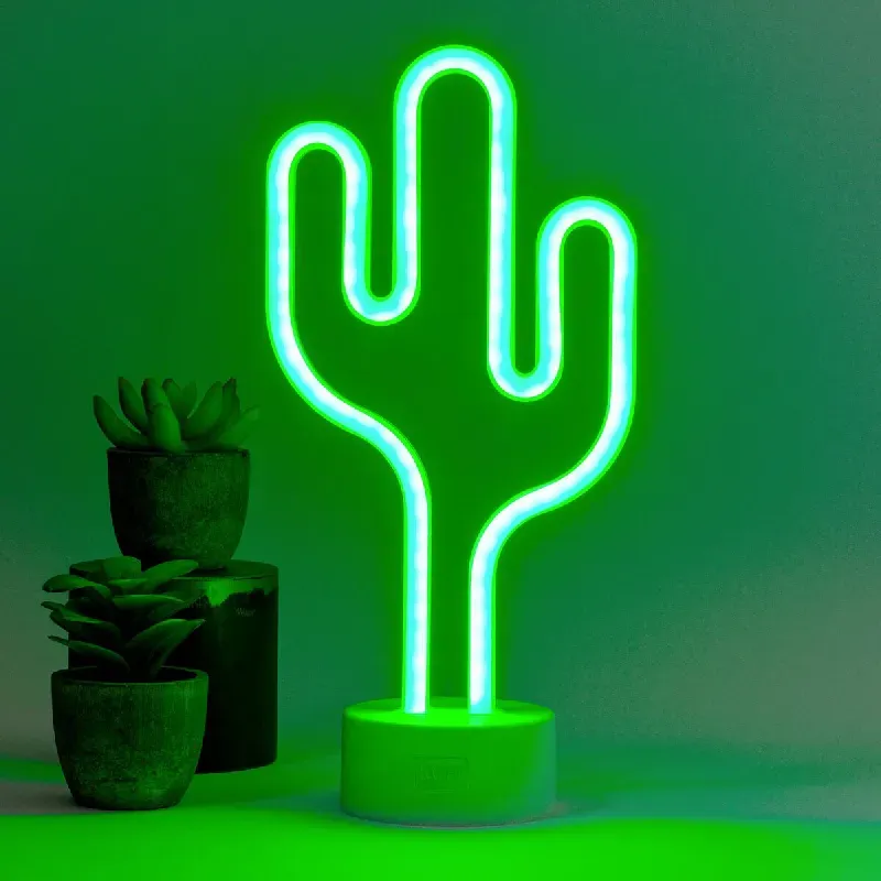 Lampe LED à Effet Néon - Cactus