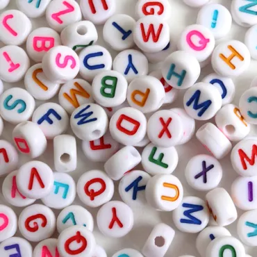 Pot de perles lettres - multicolore