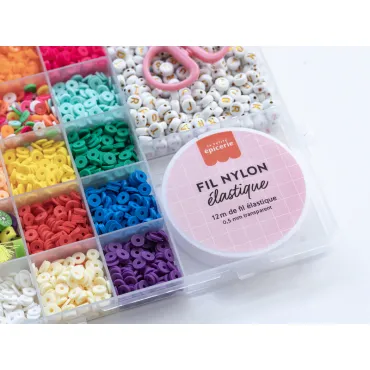 Boîte de 16 couleurs Pop de perles heishi 6mm + accessoires