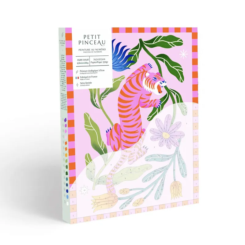 Coffret peinture au numéro - Tigre Fleuri par Limistic