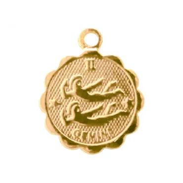 Médaille astro dorée à l'or fin - Gémeaux