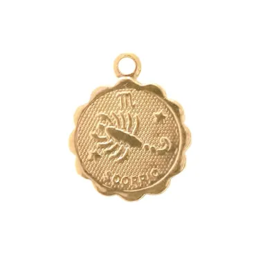 Médaille astro dorée à l'or fin - Scorpion