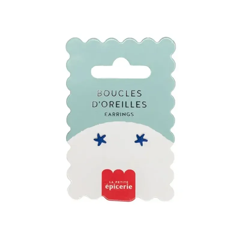 Boucles d'oreilles en porcelaine - Étoile de mer