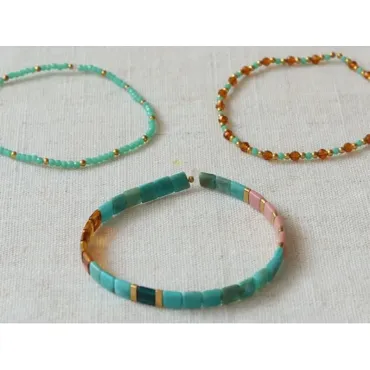 Kit DIY Bijouterie - Mon set de bracelets perlés - Doré