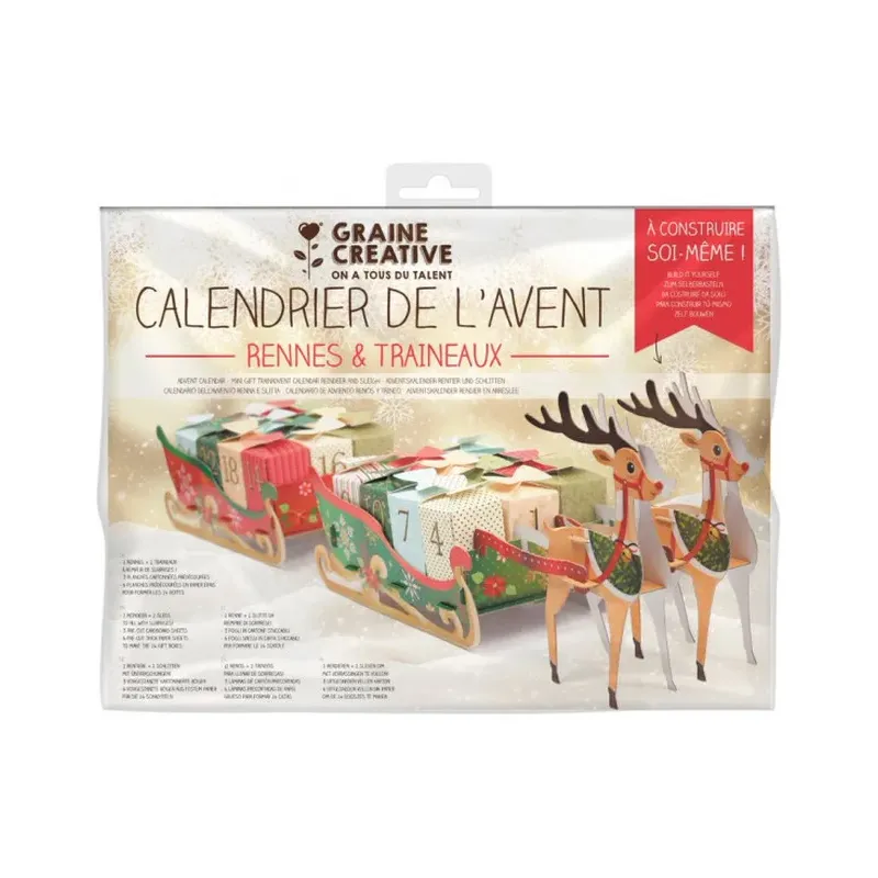 Calendrier de l'Avent traineau de noel