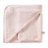 Cape de bain + gant - bambou & gaze rose blush