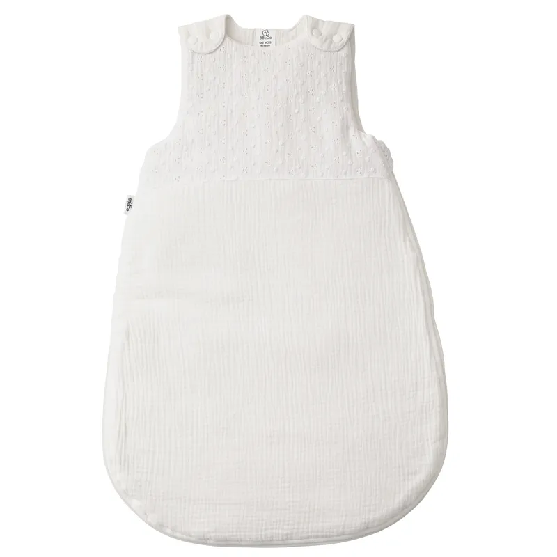 Gigoteuse gaze de coton blanc broderie anglaise 6-18M