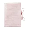 Protège-carnet de santé gaze de coton rose blush