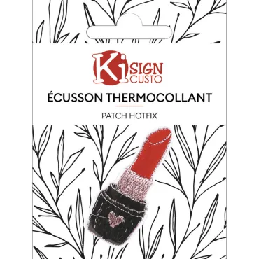 Ecusson brodé thermocollant - Rouge à lèvre