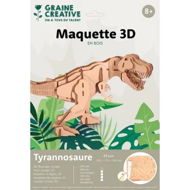 Maquette bois 3D - T-Rex - 49 pces