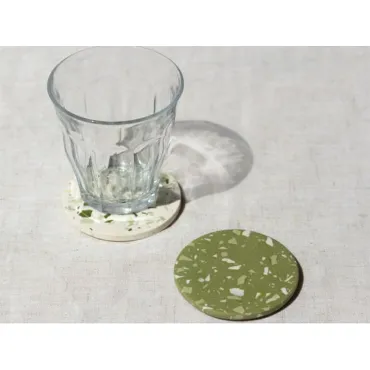 DIY HOME DECO - Mes dessous de verre terrazzo en Jesmonite - Vert