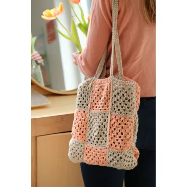 DIY MERCERIE - Mon sac granny Square - pêche