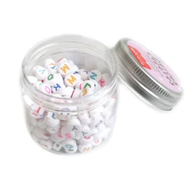 Pot de perles lettres - multicolore