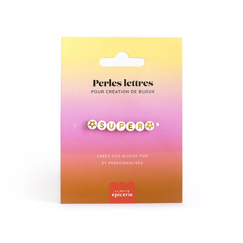 Perles lettres "Super" pour bracelet à personnaliser