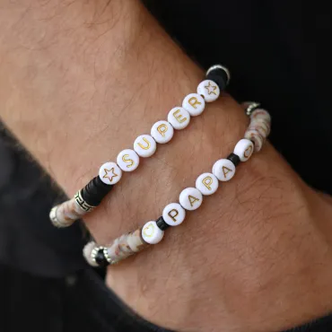 Perles lettres "Super" pour bracelet à personnaliser