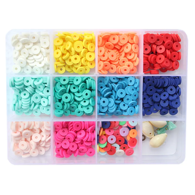 Boite de 11 couleurs POP de perles heishi 6 mm + accessoires