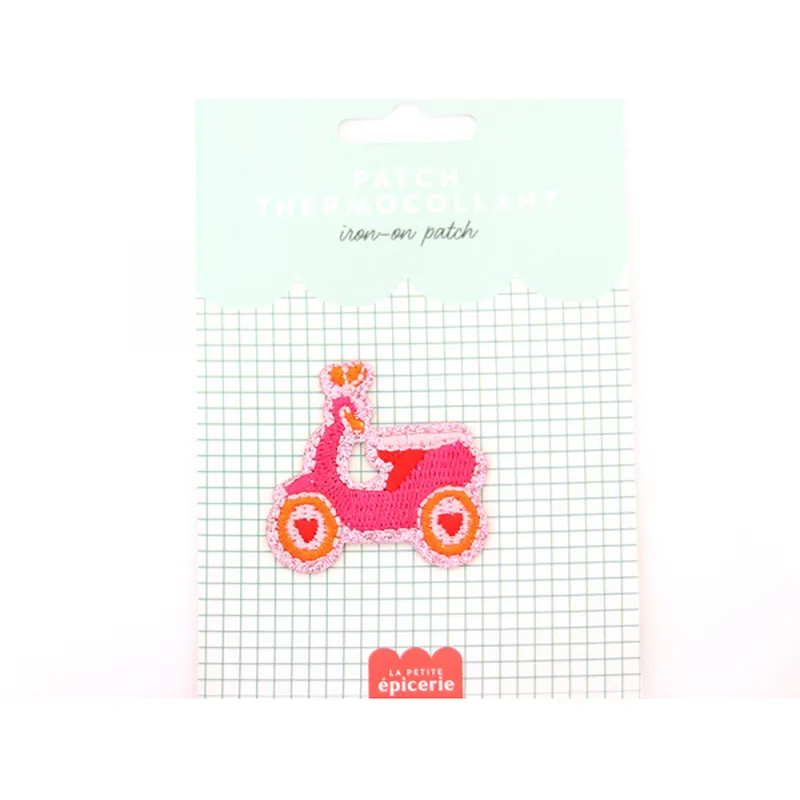 Ecusson thermocollant à paillettes - Vespa Rose