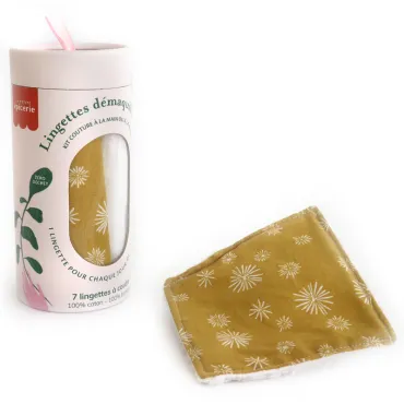 Kit couture - 7 lingettes démaquillantes à coudre - Pâquerettes