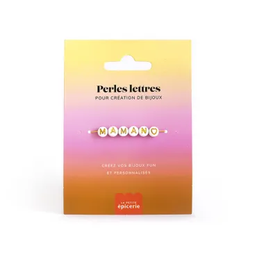 Perles lettres "Maman" pour bracelet à personnaliser