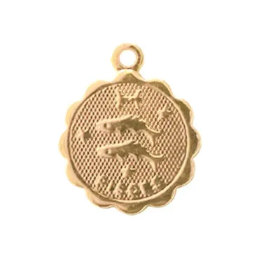 Médaille astro dorée à l'or fin - Poissons