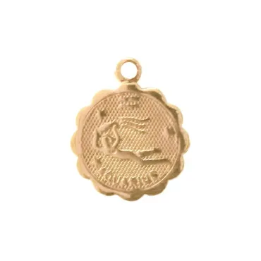 Médaille astro dorée à l'or fin - Verseau