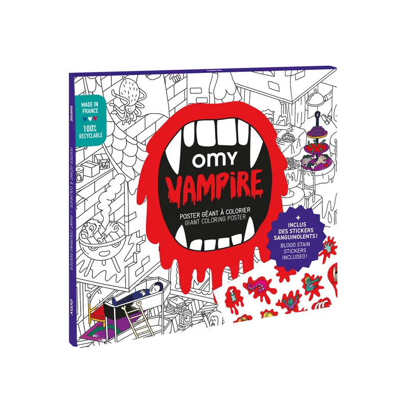 Poster géant à colorier - Vampire + Stickers