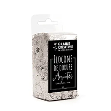 Flocon de feuille couleur - Argent - 1g