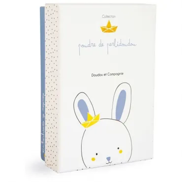 Doudou attache sucette - Lapin matelot bleu - 15 cm