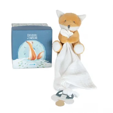 Doudou attache sucette peluche Renard - 12 cm - Unicef