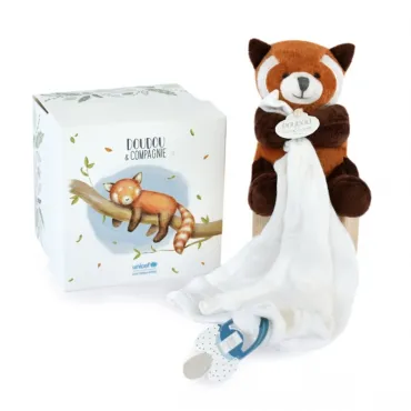 Doudou attache sucette peluche - Panda roux - 12 cm - Unicef