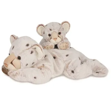 Peluche Léopard des neiges Beige - 30 cm