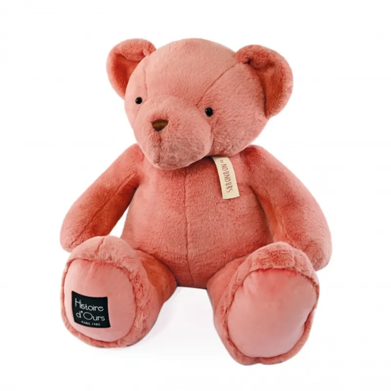 Ours en peluche géant rose praline - LE NOUNOURS - 75 cm