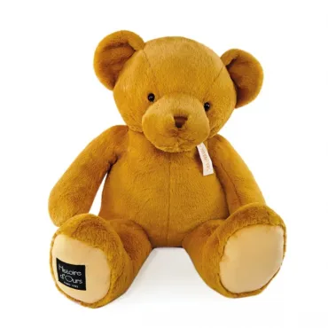 Ours en peluche géant jaune moutarde - LE NOUNOURS - 75 cm