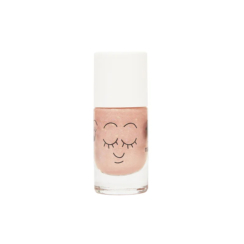 Vernis enfant base eau - Peachy 
(pêche pailleté)