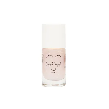 Vernis enfant base eau - Polly 
(rose transparent paillettes)