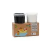 Coffret 2 pots peinture noir + blanc