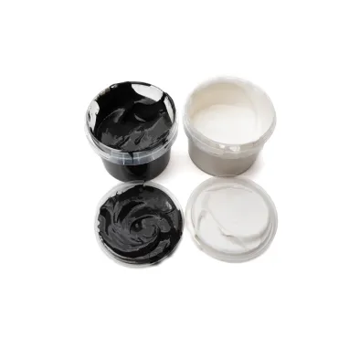 Coffret 2 pots peinture noir + blanc