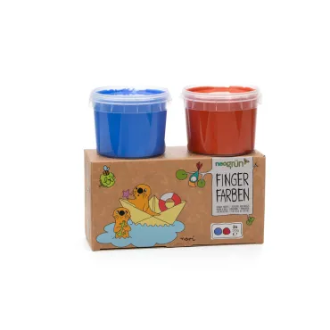 Coffret 2 pots peinture bleu + rouge