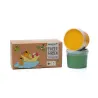 Coffret 2 pots peinture vert + jaune