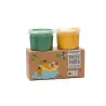 Coffret 2 pots peinture vert + jaune