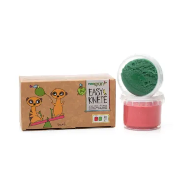 Coffret 2 pots pâte modeler rouge + vert