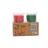 Coffret 2 pots pâte modeler rouge + vert