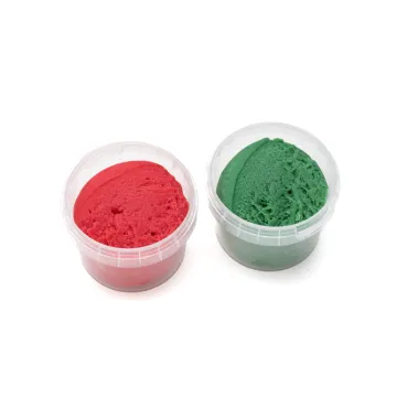 Coffret 2 pots pâte modeler rouge + vert