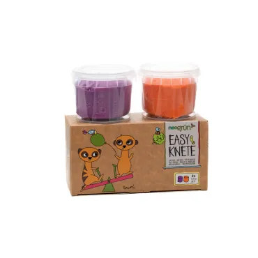 Coffret 2 pots pâte orange+violet