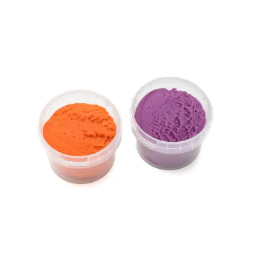 Coffret 2 pots pâte orange+violet