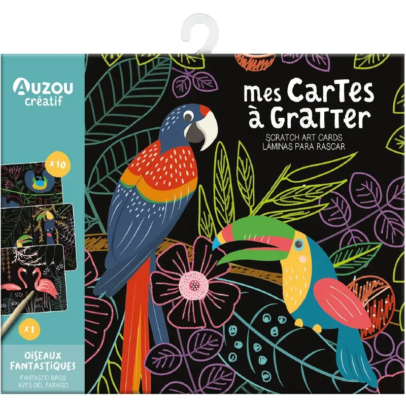 mes cartes à gratter - oiseaux fantastiques ne