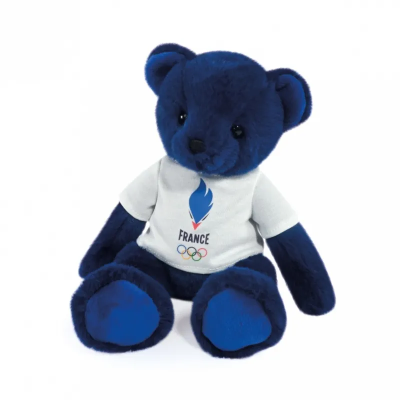 Ours Bleu avec T-shirt Equipe de France - 30 cm